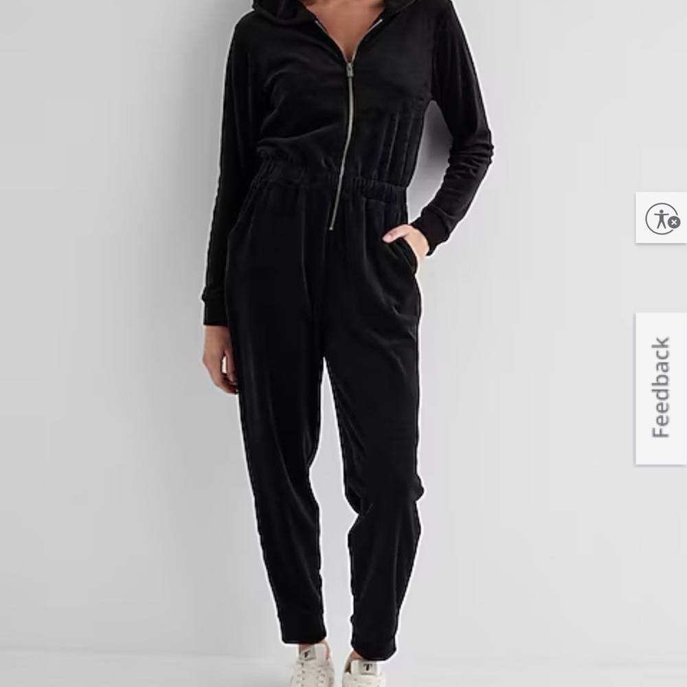 Express Black Velour Women's Jumpsuit
